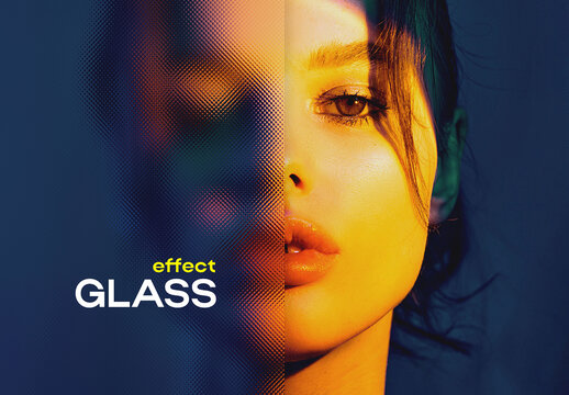 Side Blur Glass Photo Effect Mockup