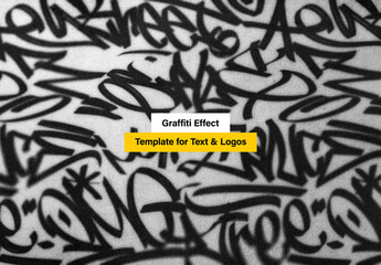 Urban Graffiti Spray Text And Logo Effect Mockup - obrazy, fototapety, plakaty