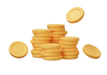 Money deposit fund stacks coins business investment, budget bank growth calculate finance earning saving concept. on isolated background. 3d rendering © N ON NE ON