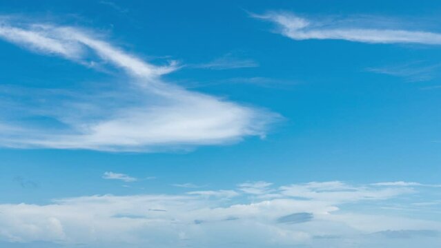 快晴の空と海　雲　タイムラプス　青空　自然　
ズームアウト Beautiful sky, clouds, timelapse, blue sky, nature, overseas,tourist,Resorts