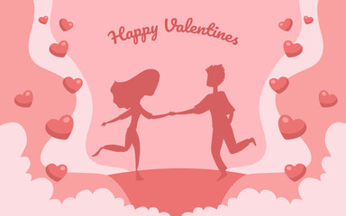 vector flat valentine's day background