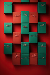 Colorful Christmas Packages on Vibrant Backdrop