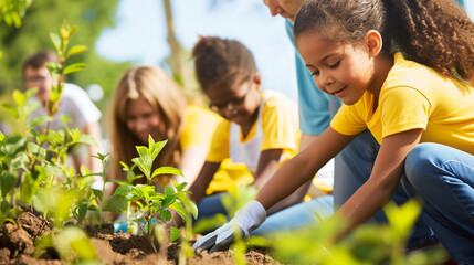 Community Involvement and Volunteering: Families participating in community service or volunteering activities, teaching children the value of community involvement and civic responsibility