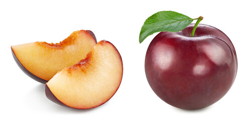 Fresh organic plum isolated