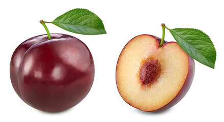 Fresh organic plum isolated