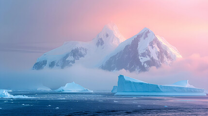 Fototapeta na wymiar iceberg at sunset
