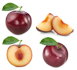 Fresh organic plum isolated