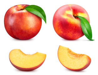 Fresh organic peach isolated