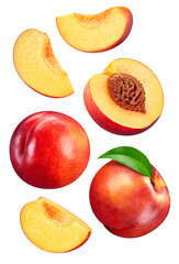 Fresh organic peach isolated