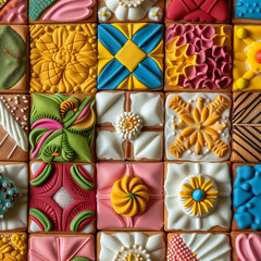 cookie designs inspired by the scenic beauty of the Appalachian Mountains, incorporating elements like trees, mountains, or geometric patterns