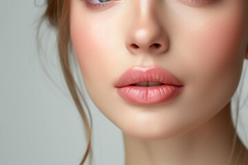 injections of lip filler to achieve bigger lips. Generative Ai. - obrazy, fototapety, plakaty