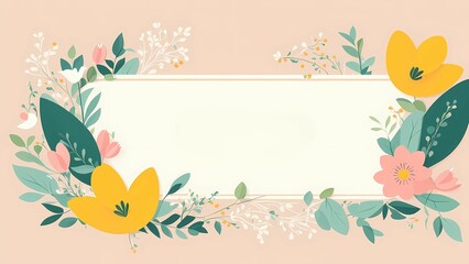 Obraz na płótnie Canvas Floral flower pink pastel background for Easter Sunday. Christian day illustration template for poster, presentation, banner, social media.