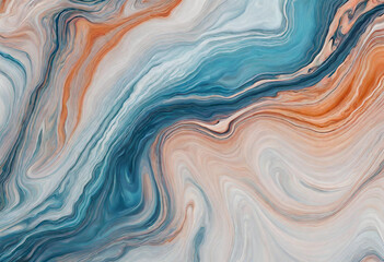 Fototapeta na wymiar Elegant Chromatic Flows: Fine Intricate Marble-Like Patterns of Colorful Paint with a Graceful Wavy Structure – Stunning Background Artistry