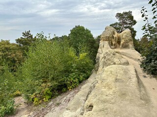 Wanderer an den Klusfelsen bei Halberstadt