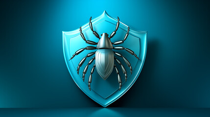 A blue, glossy shield, ai generated