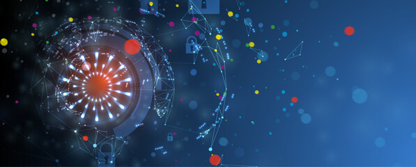 Obraz premium Technology Network Vector Background.. Science and technology presentation background. Big data connectivity software development wallpaper