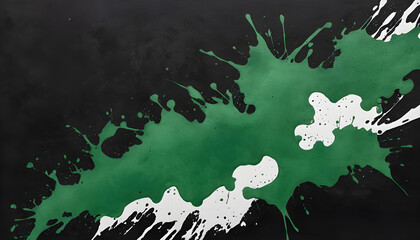 Green black ink splash abstract background. Creative Blurred Effect Trend Design