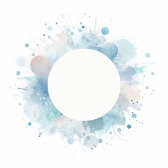 Obraz premium Vibrant Watercolor Abstraction: Artistic Circular Frame with Creative Brushstrokes and Colorful Contemporary Design