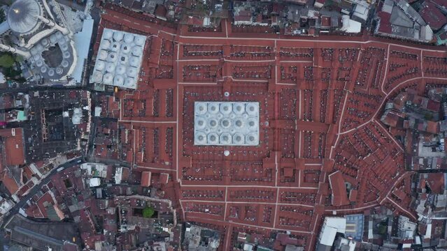 grand bazaar aerial istanbul, rooftops, top down angle, jk01