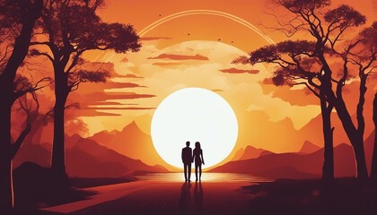  Silhouetted Love in the Evening Glow
