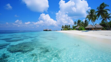 Fototapeta na wymiar Maldives Islands Ocean Tropical Beach