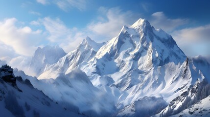 Fototapeta na wymiar Panoramic view of Mount Everest in Himalayas, Nepal