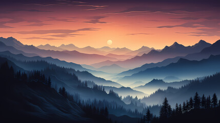 Fototapeta premium Mountain peak illustration, mountain aerial photography PPT background illustration