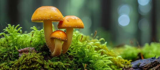 The edible young mushroom found in mossy coniferous forests.