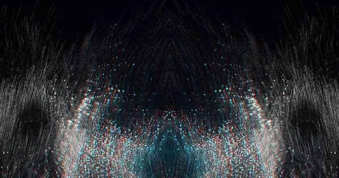 Abstract Dark Lines Particles Waving Background	