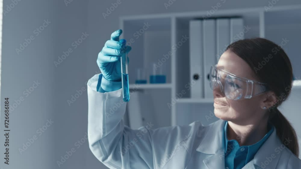 Aufkleber Intersection biotechnology and environmental sciences, where scientist works on innovative solutions. Importance environmentally friendly practices and genetic research in creating sustainable future