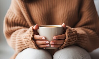 Woman Holding a Cup of Coffee
