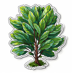 Vibrant Green Tree Sticker Illustration

