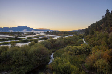 Sunrise Landscape on the Snake River Idaho in Autumn