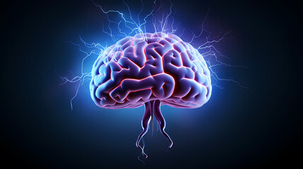 Creative human brain concept, creative light bulb background