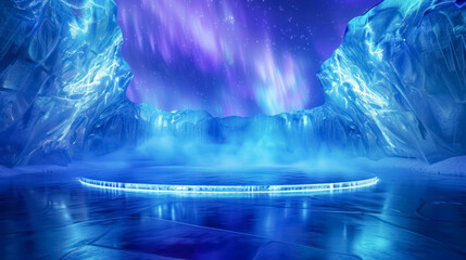 Lifelike Battlefield For Battles Video Game, Fighting Video Game Background, Cold Ice Battlefield, Digital Visuals for Game, Video Game Arena Background