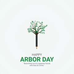happy arbor day. arbor day creative ads design April 25. social media poster, vector, 3D illustration. 