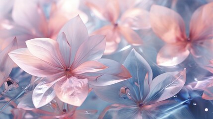 Obraz na płótnie Canvas Fine crystals surrounded by delicate petals
