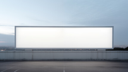 Empty white modern street billboard mockup