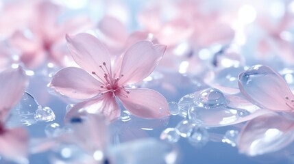 Bright flower petals with water drops