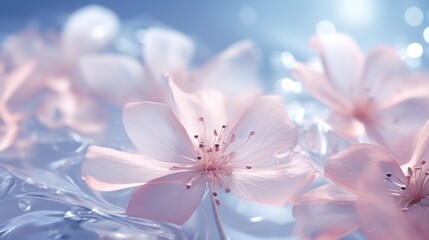 Bright flower petals with water drops