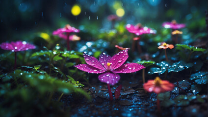 flower in the rain, 