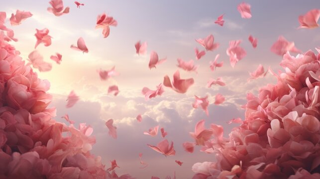 Delicate petals in the air, relax wallpaper
