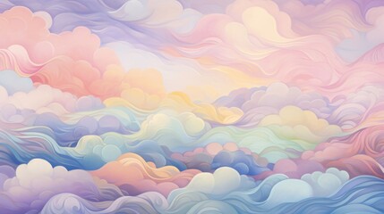 Fototapeta na wymiar Colorful clouds as in a dream