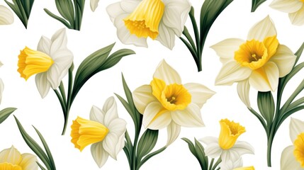 Spring pattern in flowers - obrazy, fototapety, plakaty