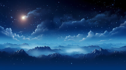 Fototapeta premium Mysterious star themed gradient background with countless twinkling stars