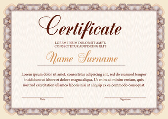 Vector guilloche certificate