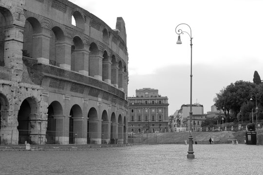  view of the city Europe. Panorama Travel Concept Castel Sant'Angelo Trevi Fountain Colosseum Spanish Steps Saint Peter's Basilica Castel Sant'Angelo Victor Emmanuel II Monument