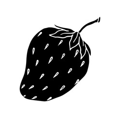 Silhouette, stencil of summer strawberry.Vector graphics.