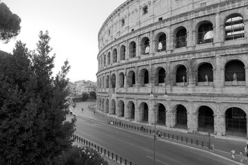  view of the city Europe. Panorama Travel Concept Castel Sant'Angelo Trevi Fountain Colosseum...