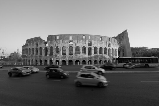 view of the city Europe. Panorama Travel Concept Castel Sant'Angelo Trevi Fountain Colosseum Spanish Steps Saint Peter's Basilica Castel Sant'Angelo Victor Emmanuel II Monument